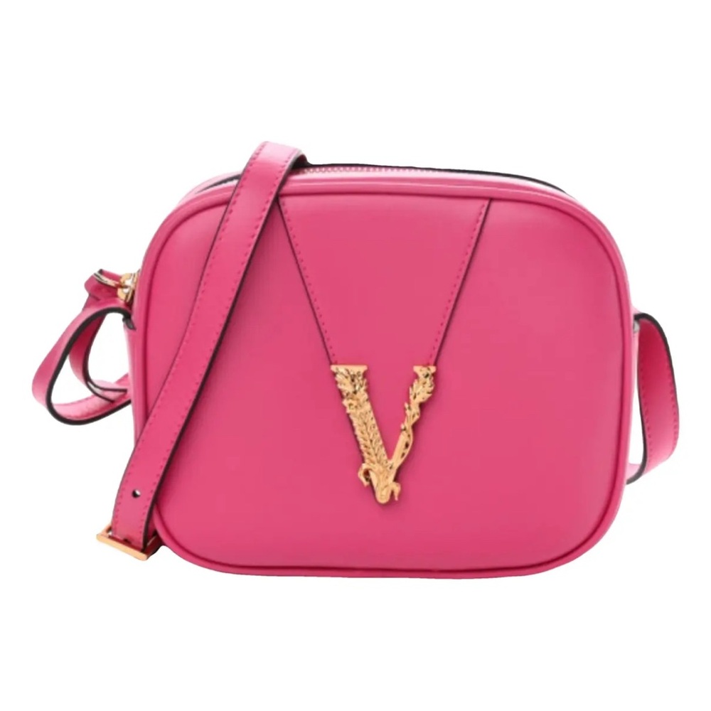 Versace Virtus Vibrant Pink Crossbody Bag with Gold Accent